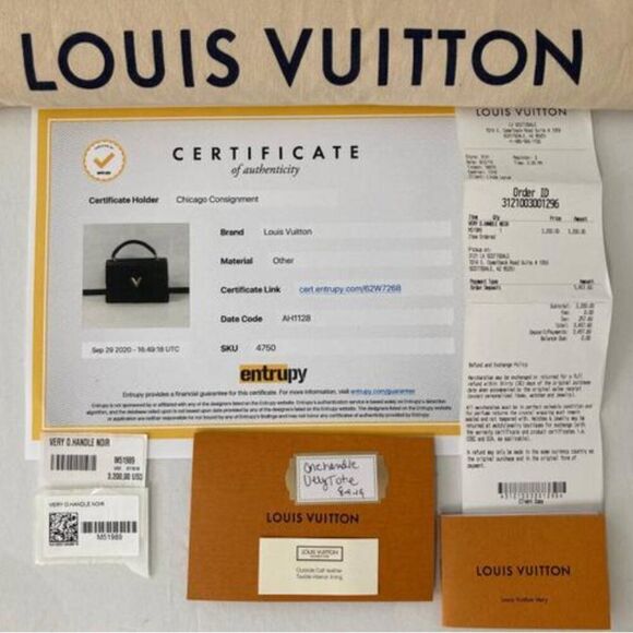 Louis Vuitton Cuir Plume and Cuir Ecume Leather Very One Handle in Noir Satchel - Picture 2 of 13